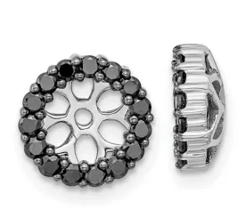 14W Shared Prong Black Diamond Earring Jackets