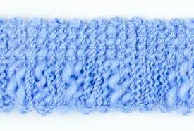 1" Deep Sky Blue Fringed Trim