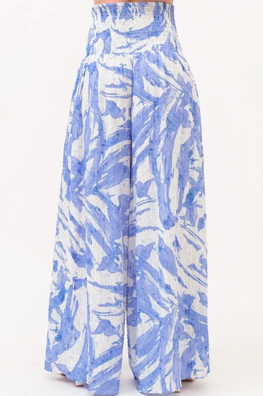 Abstract Print Wide Leg Pant