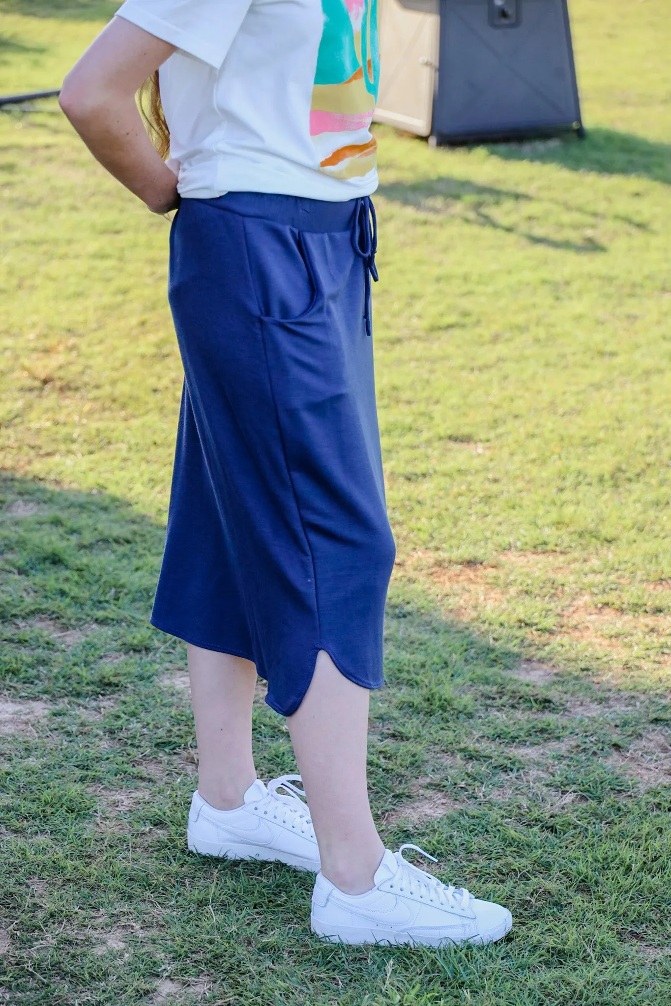 Ada Faye - Jane Drawstring Skirt - Navy