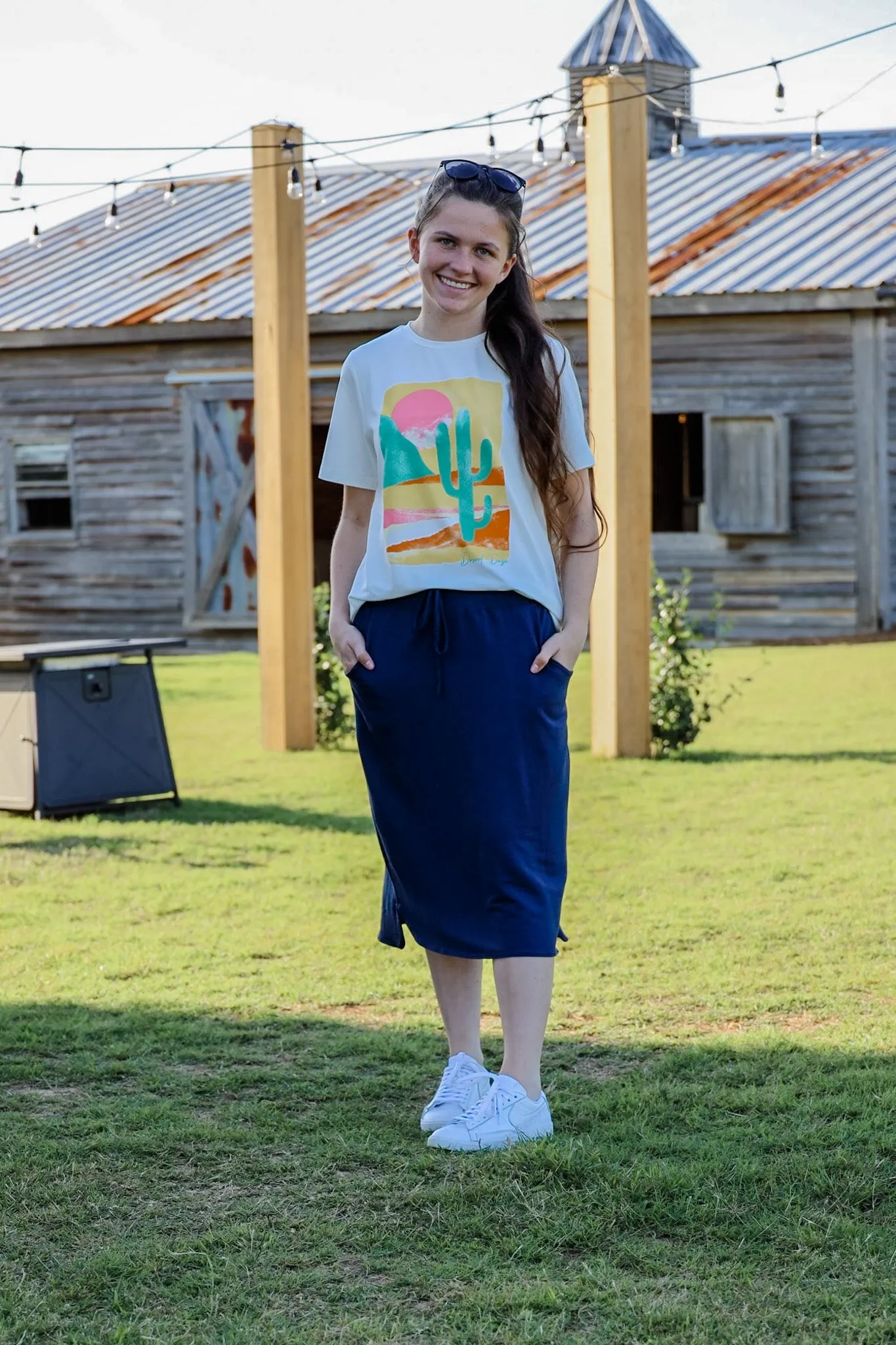 Ada Faye - Jane Drawstring Skirt - Navy