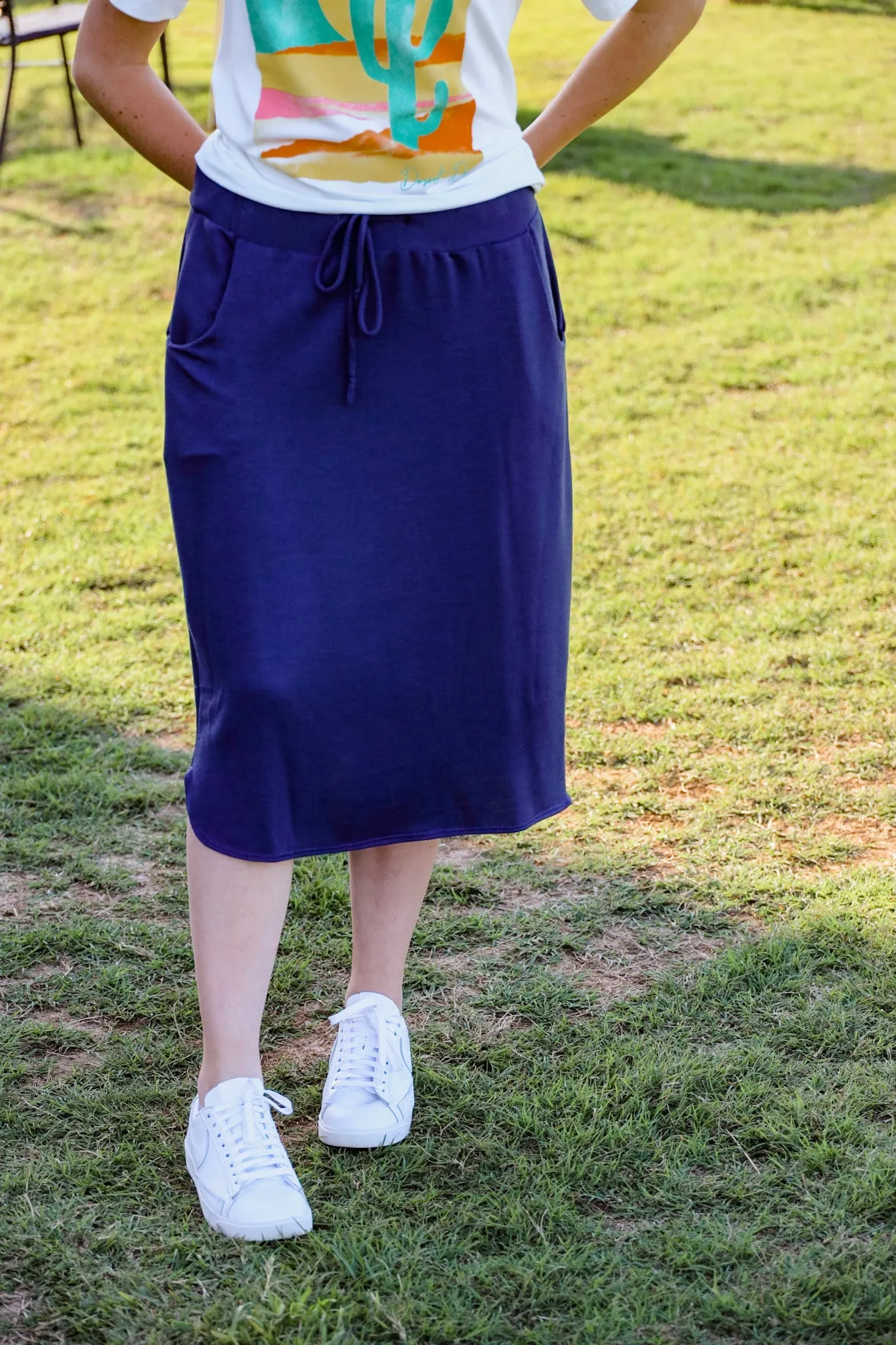 Ada Faye - Jane Drawstring Skirt - Navy