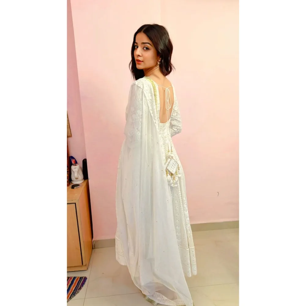 Ahi Clothing White Anarkali (Set of 3)