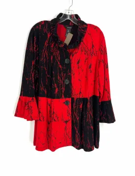 Ali Miles Size XL Red/Black Print Colorblock Blazer Jacket