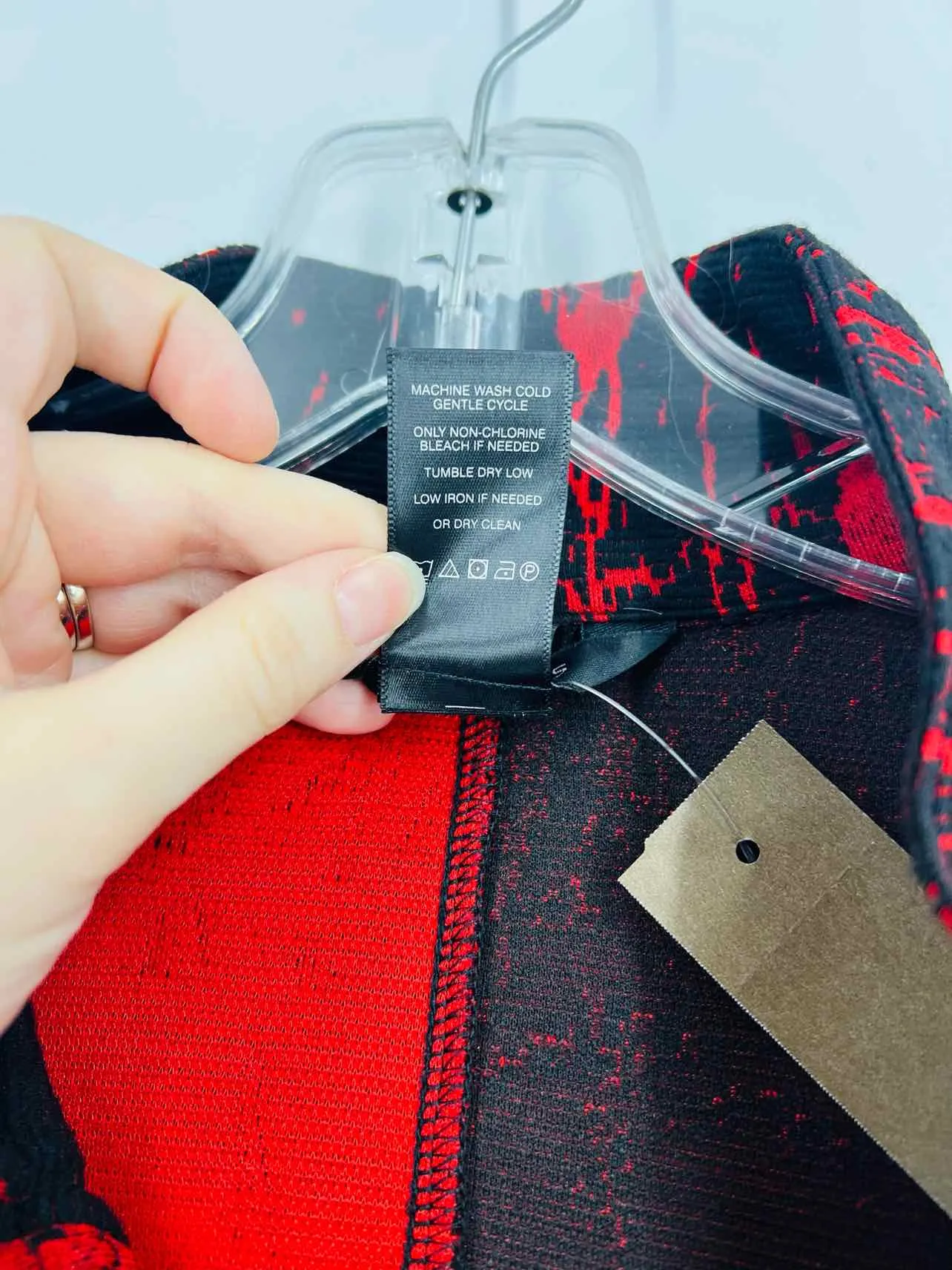 Ali Miles Size XL Red/Black Print Colorblock Blazer Jacket