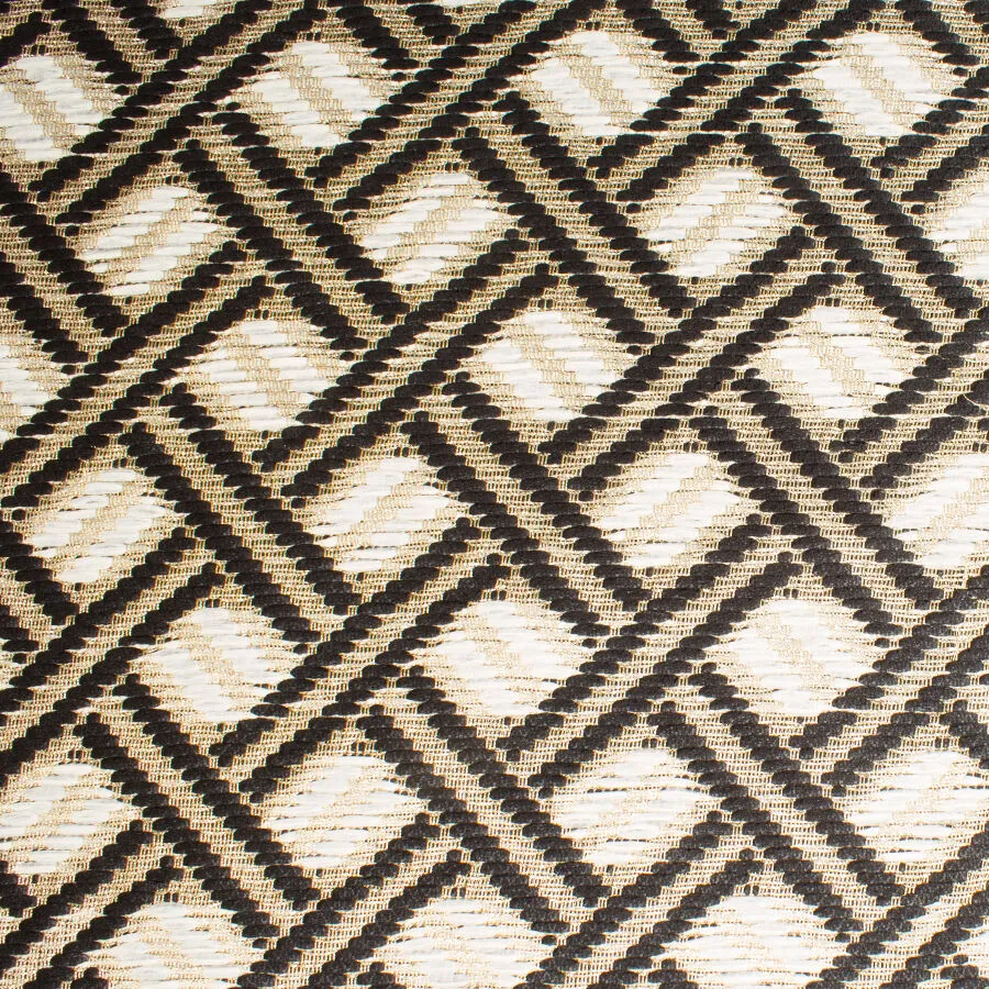 Black, Ivory & Gold Metallic Bouclé