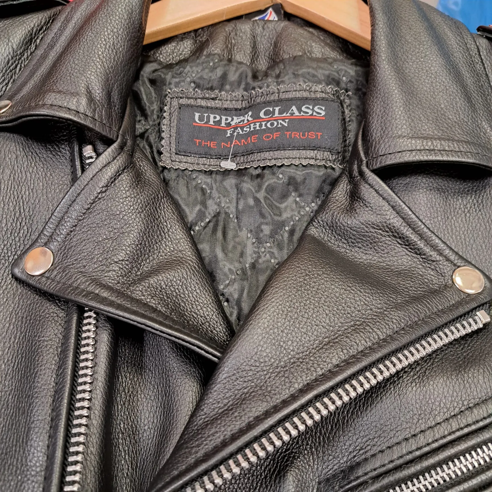 Black Leather Brando Style Biker Jacket Size Small
