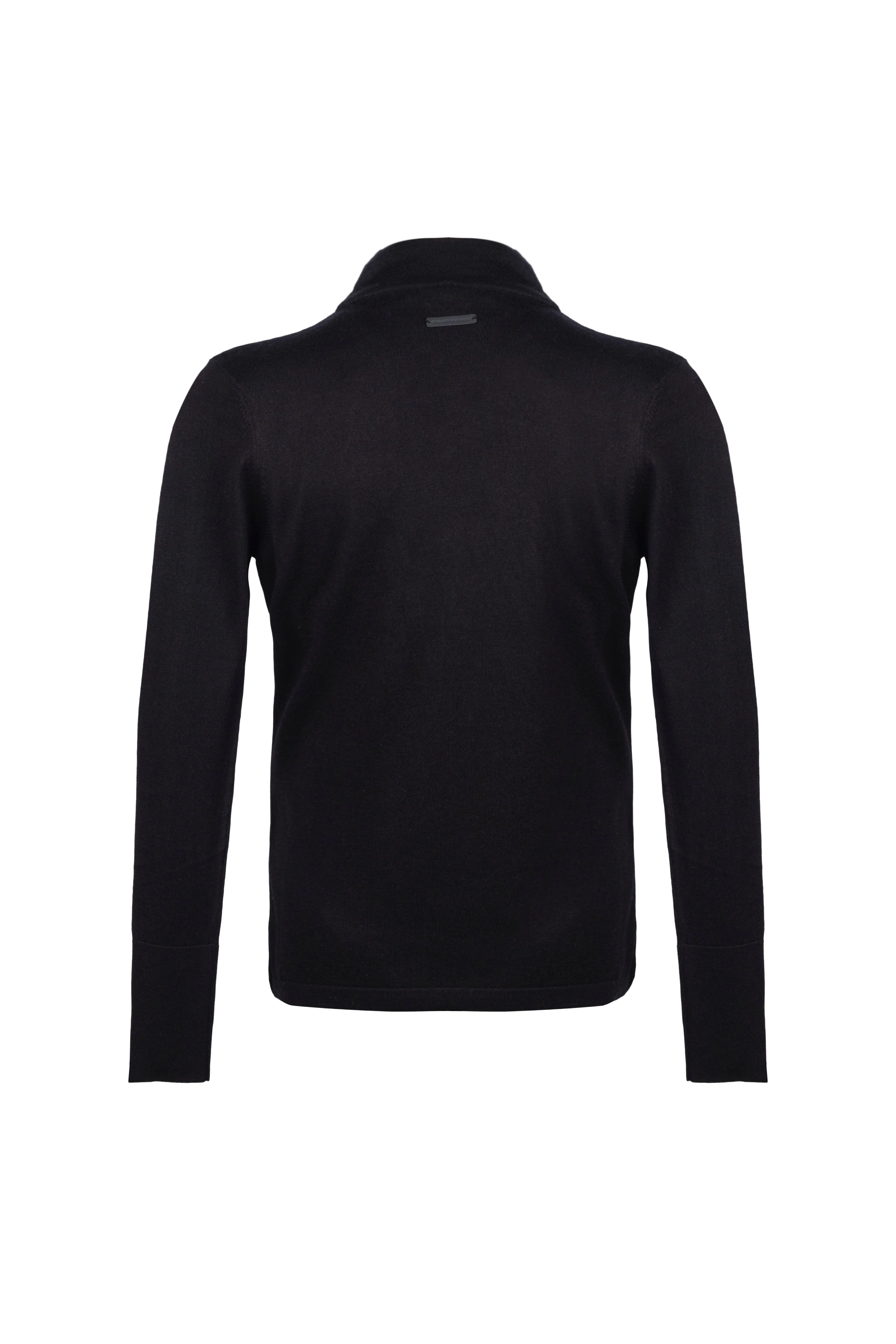 Black Zoe Silk Cashmere Deep V Neck Knitwear