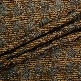 Brown & Grey Metallic Houndstooth Bouclé