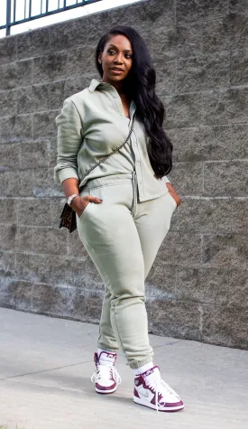 Chill Out | Button up Sweatsuit