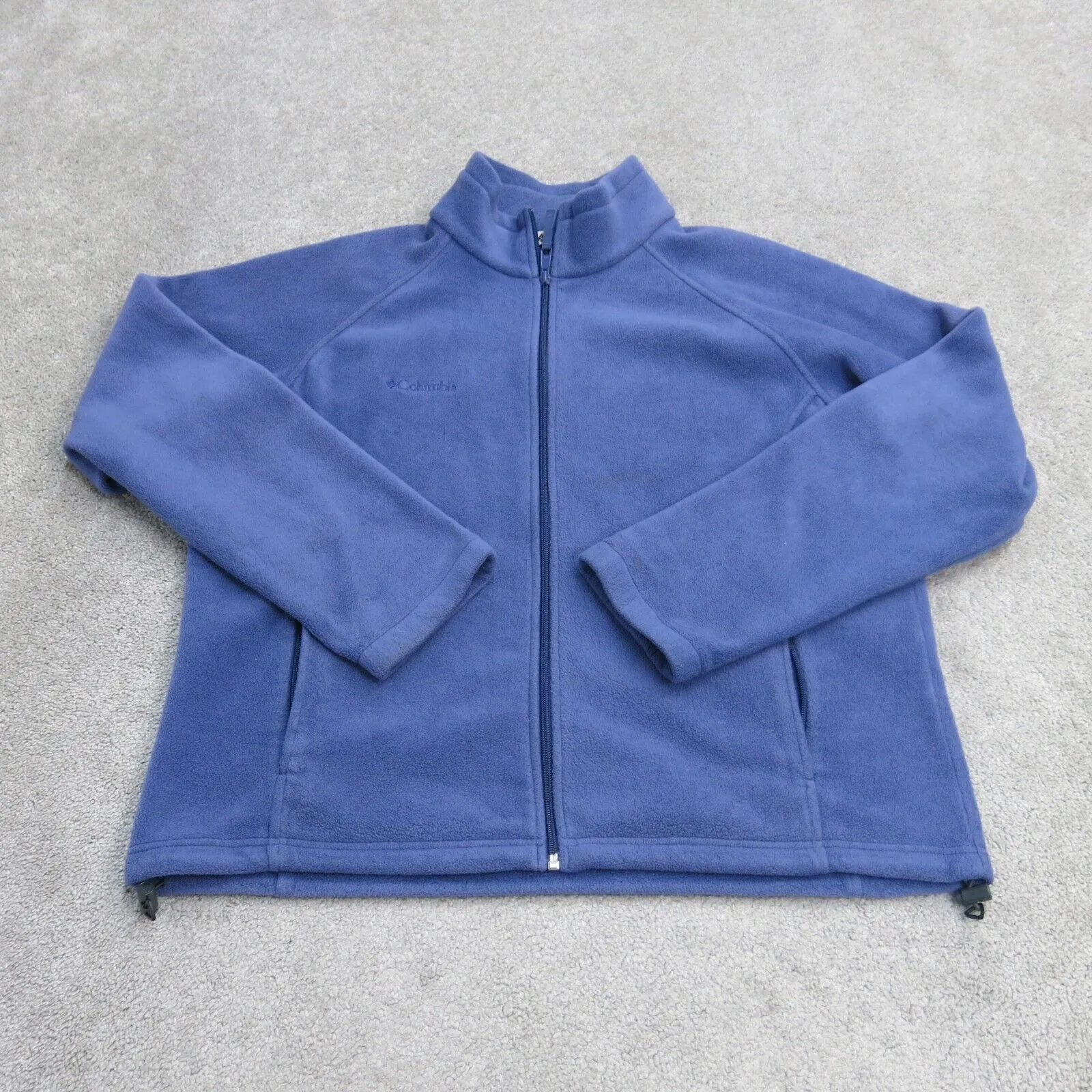 Columbia Jackets Womens X Large Blue Full Zip Up Fleece Long Sleeve Mock Neck