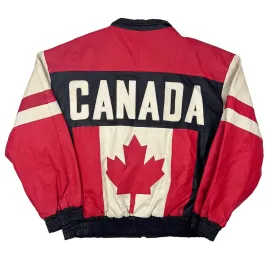 Cosa Nova 70s 'Canada' Black Leather Varsity Jacket