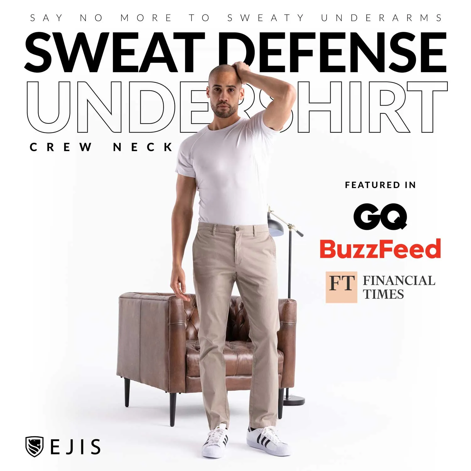 Crew Neck Micro Modal Sweat Proof Undershirt For Men - Mix 6-Pack (3x White, Grey)