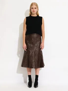 Crinkled Faux Leather Skirt