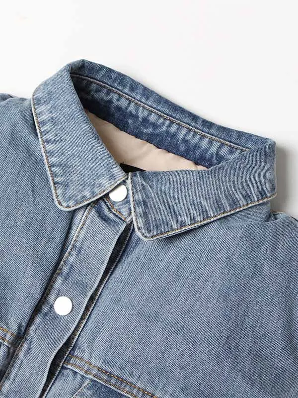 Denim Puff Vest Jacket