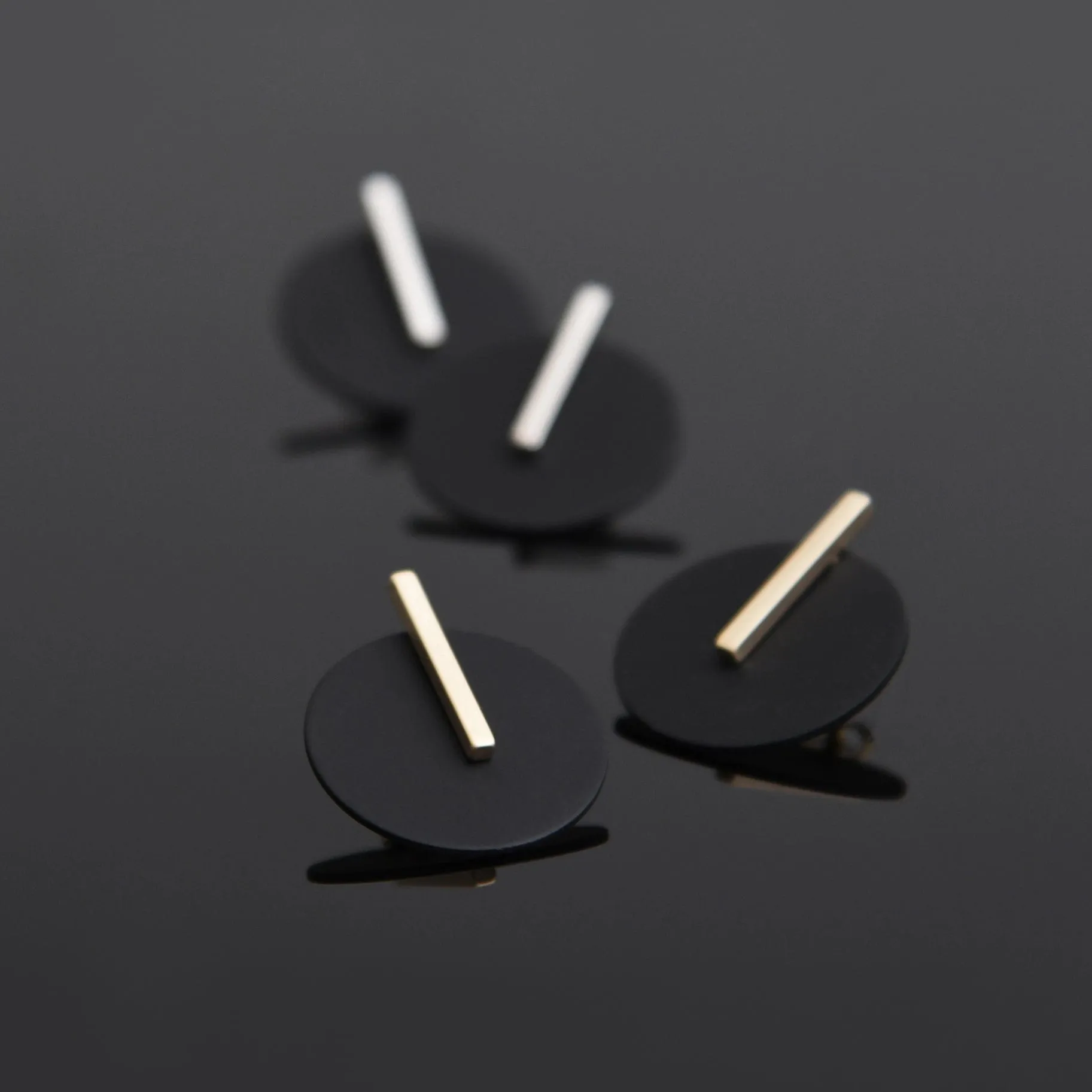 Dial Ear Jackets - Black Zinc and Gold