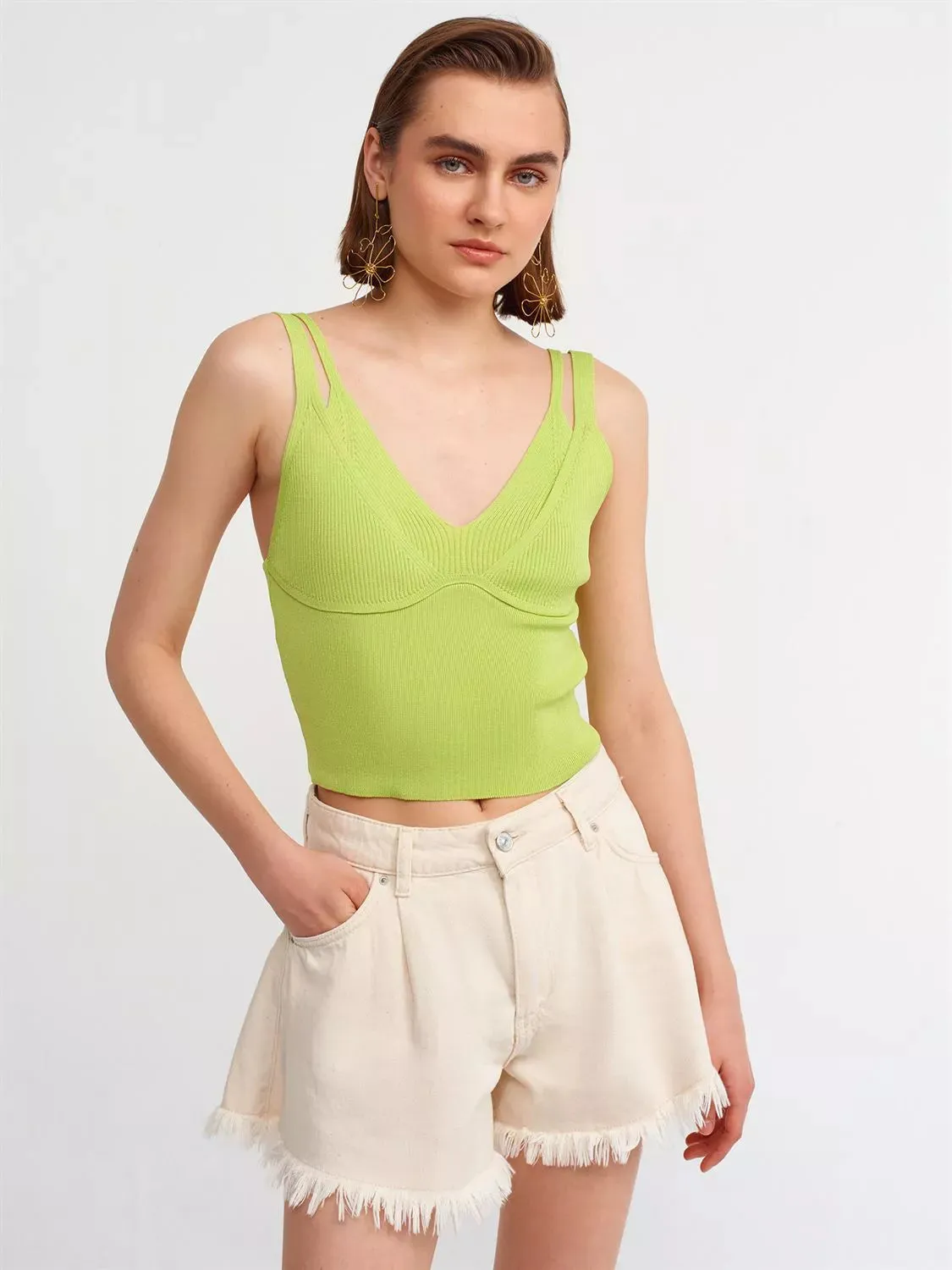 double strap knitwear top
