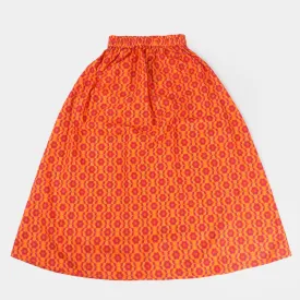 Girls Cotton Long Skirt 9001-Orange