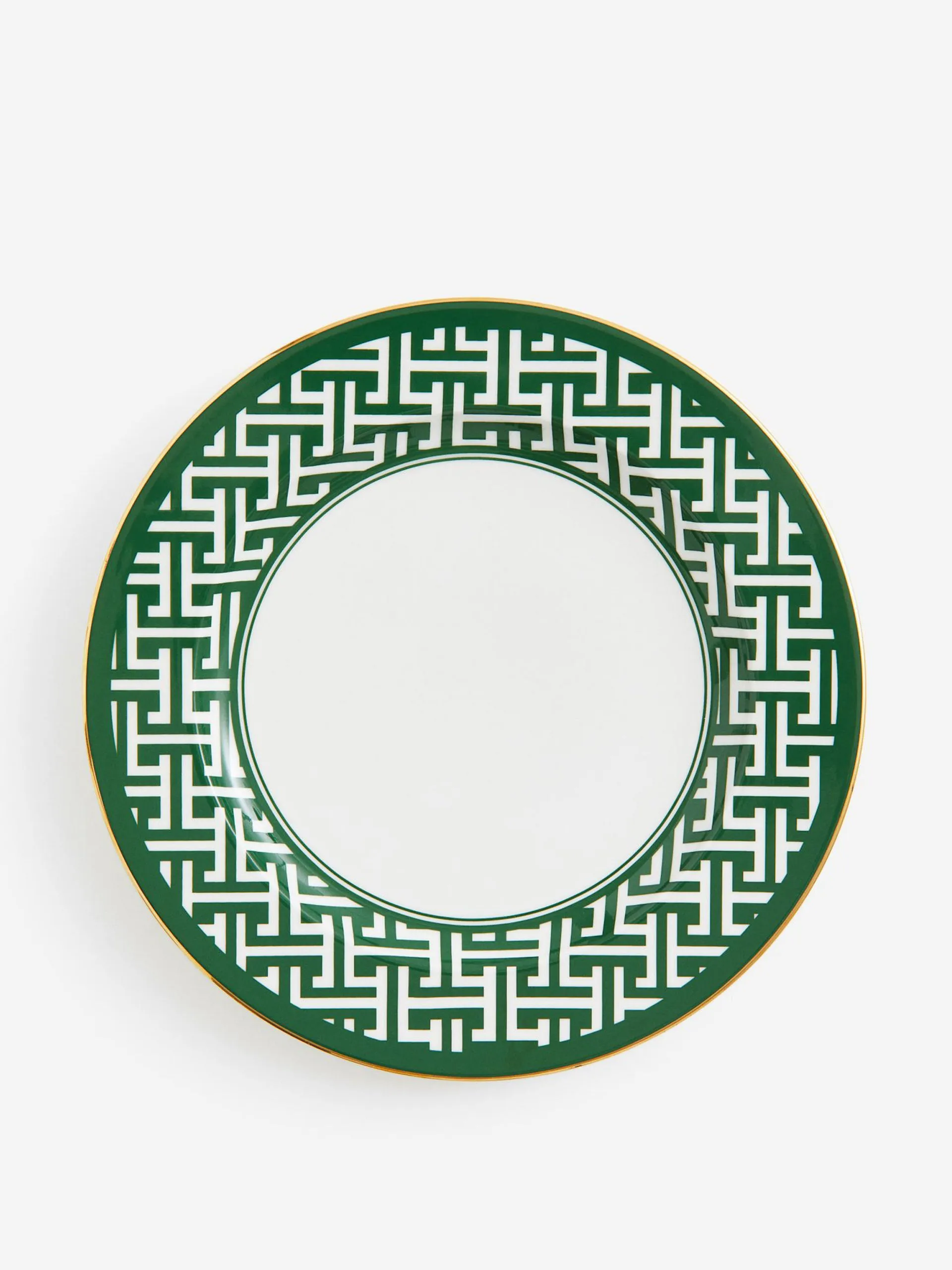 Green patterned porcelain plate
