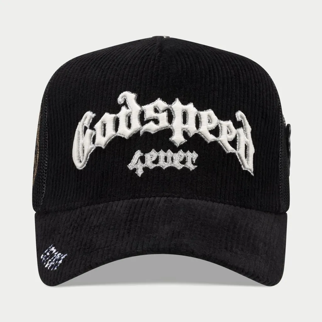 Gs Forever Trucker Hat (Black Corduroy) - GSFTRKHTBLKCD