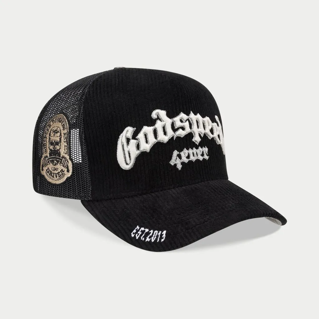 Gs Forever Trucker Hat (Black Corduroy) - GSFTRKHTBLKCD
