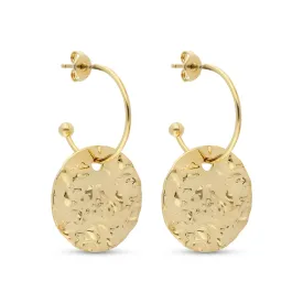 Hammered Disc Hoop Stud