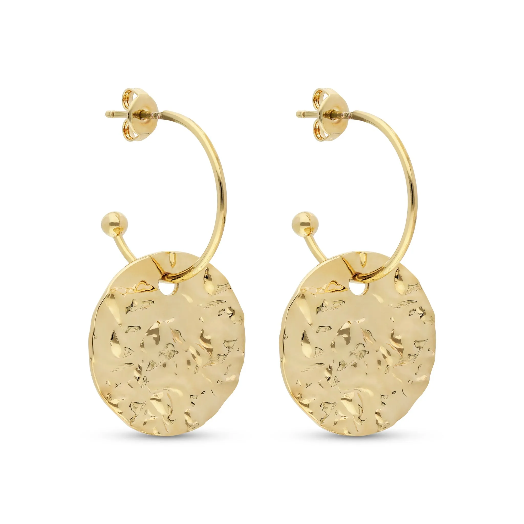 Hammered Disc Hoop Stud