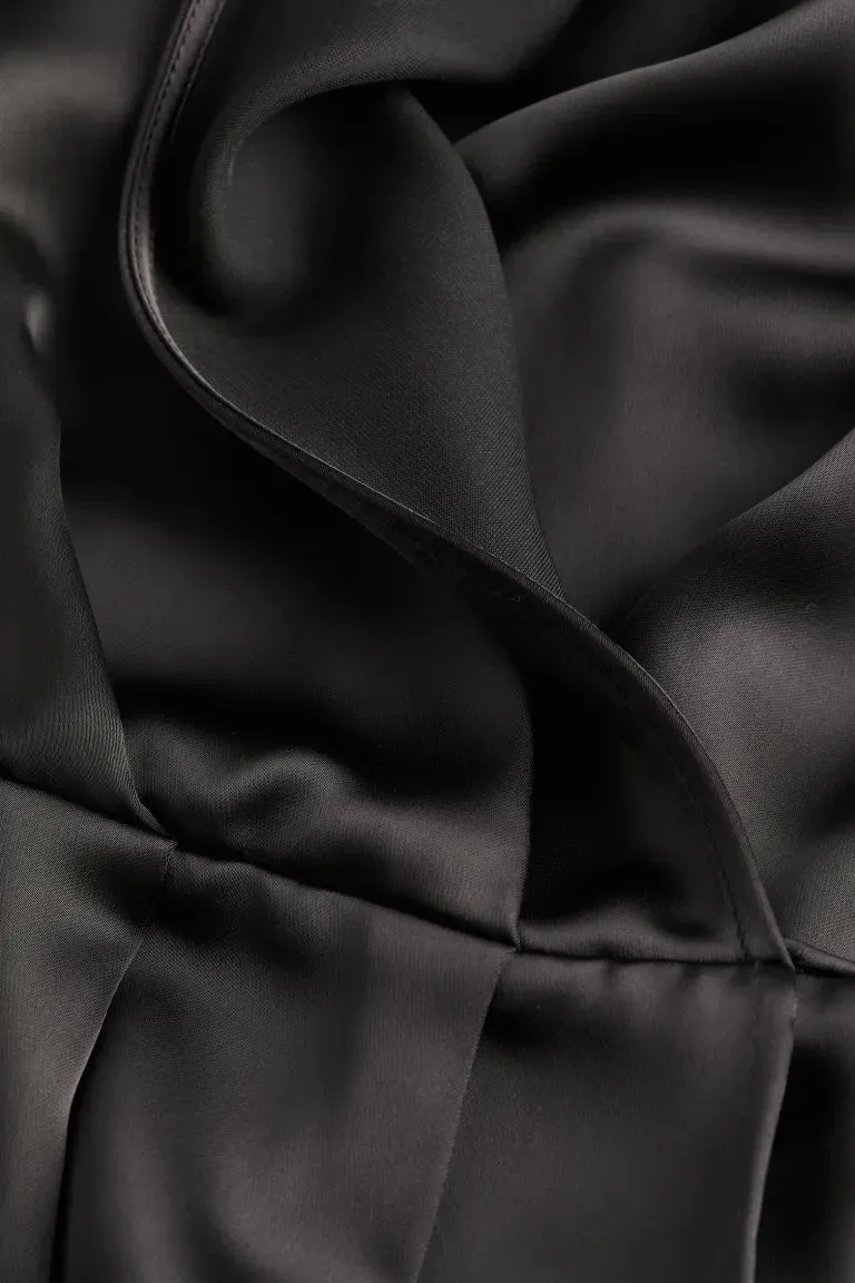 H&M Satin Wrap Front Dress, Black