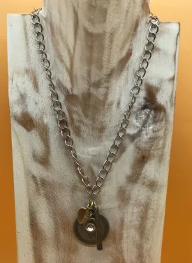 Handmade necklace with multiple charms