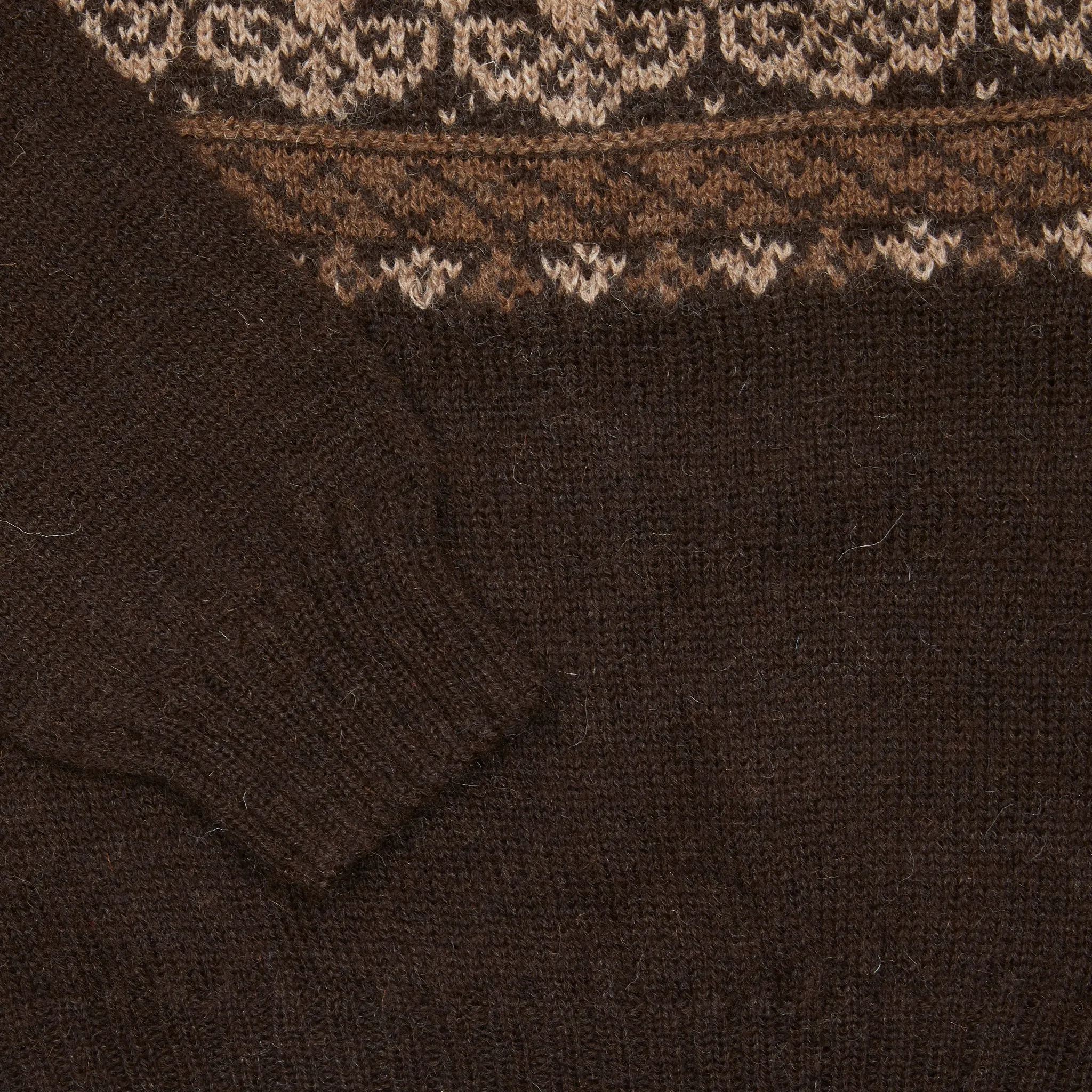 Harley True Voe Fair Isle Shawl Collar Jumper in Black