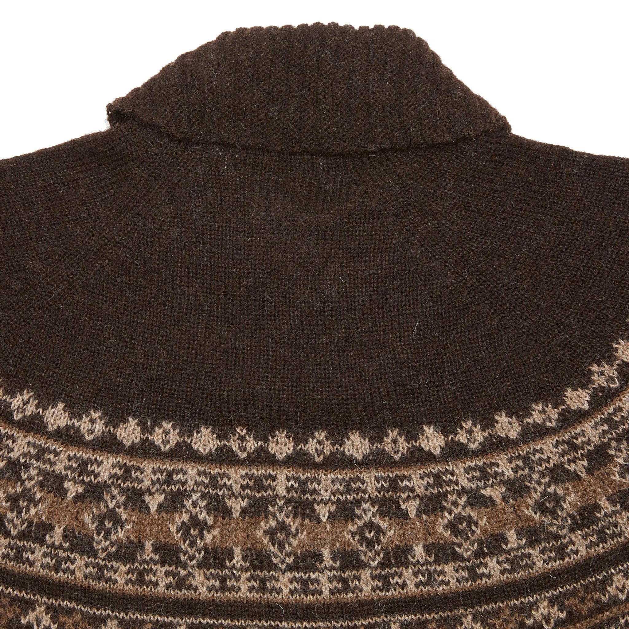 Harley True Voe Fair Isle Shawl Collar Jumper in Black