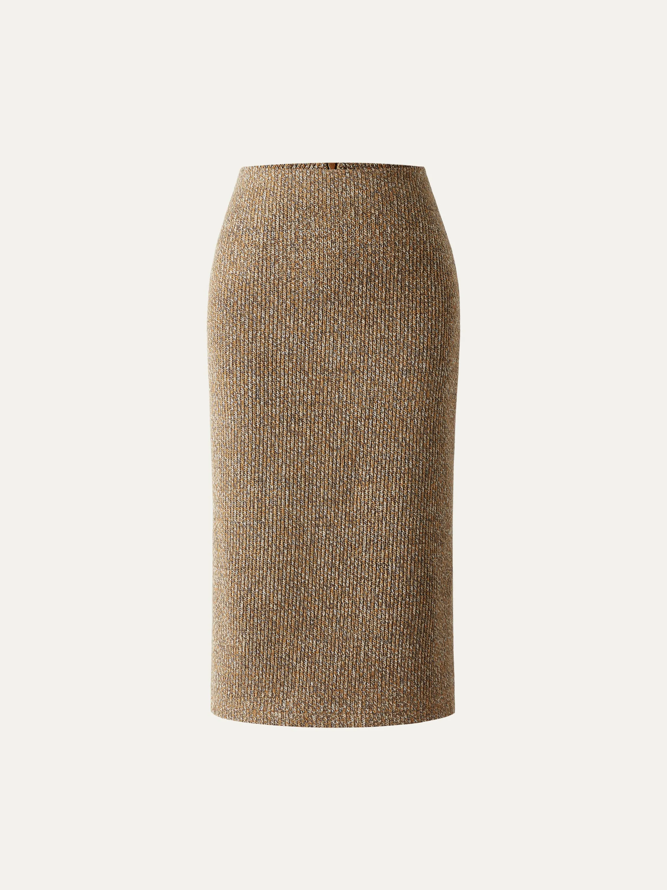 High Waisted Two Side Split Midi Skirt