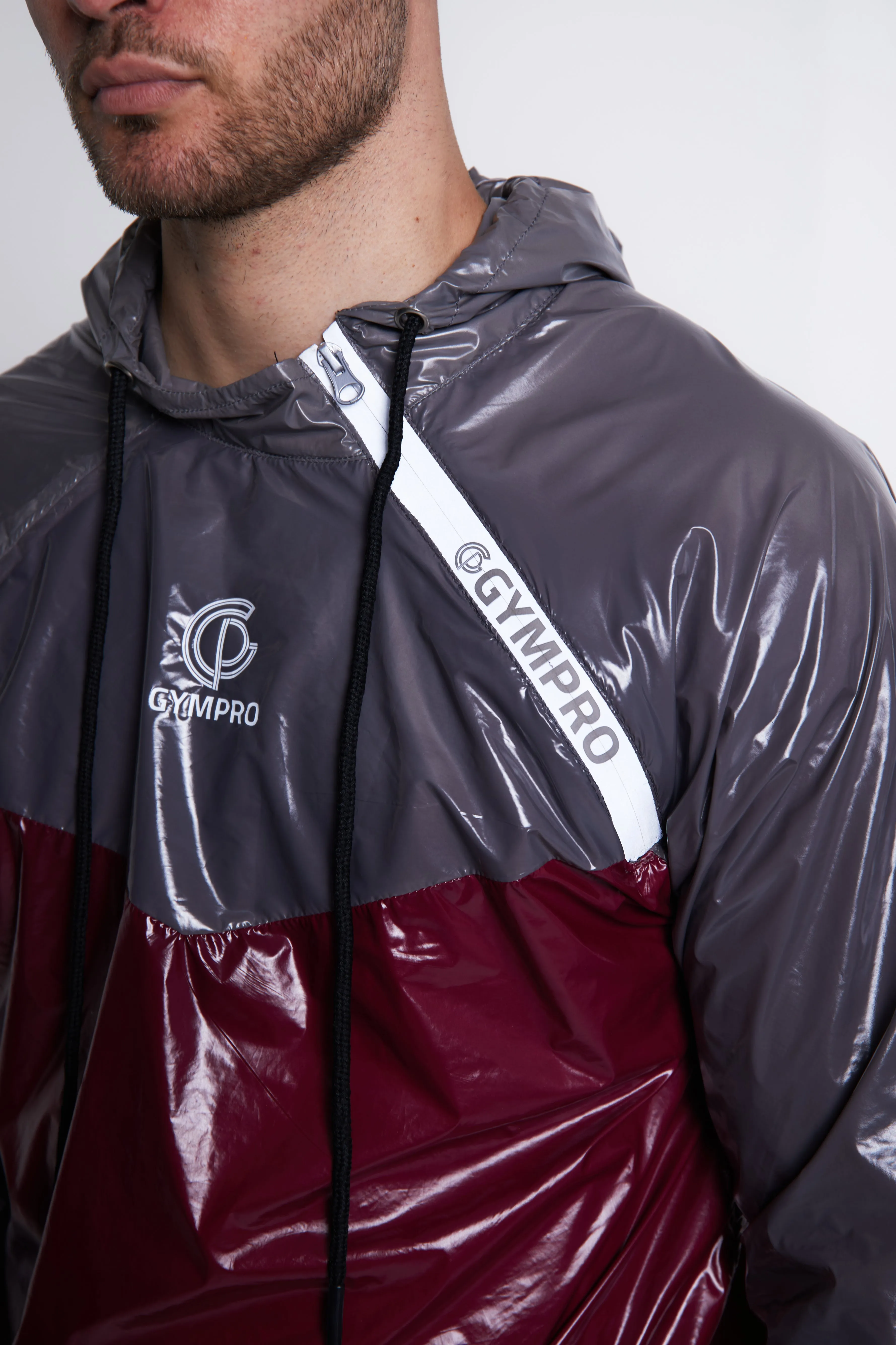 Hybrid Performance Sweat Suit Top - Red/Grey