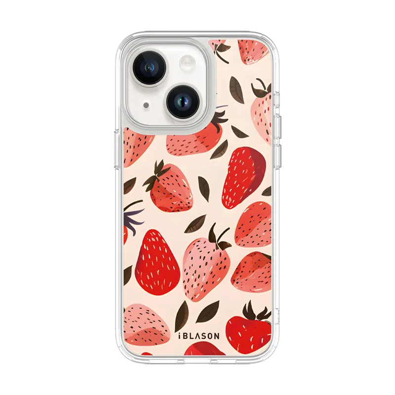 iPhone 15 Halo MagSafe Cute Phone Case - Strawberries