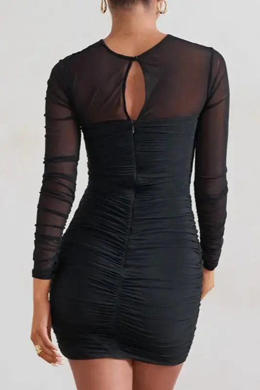It's My Time Shirring Mini Dress