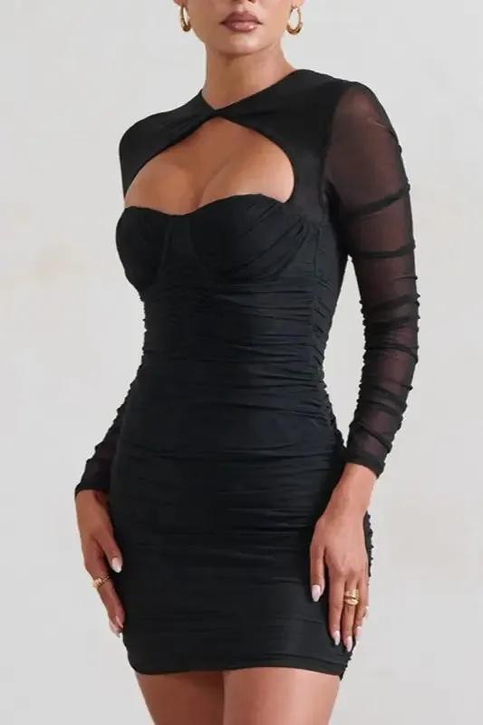 It's My Time Shirring Mini Dress