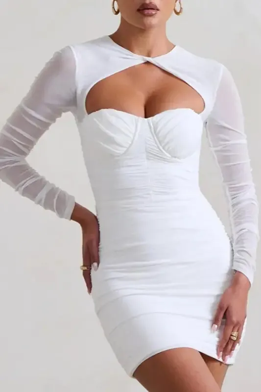 It's My Time Shirring Mini Dress