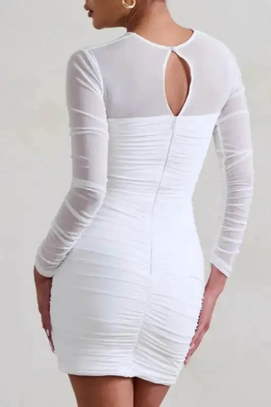 It's My Time Shirring Mini Dress