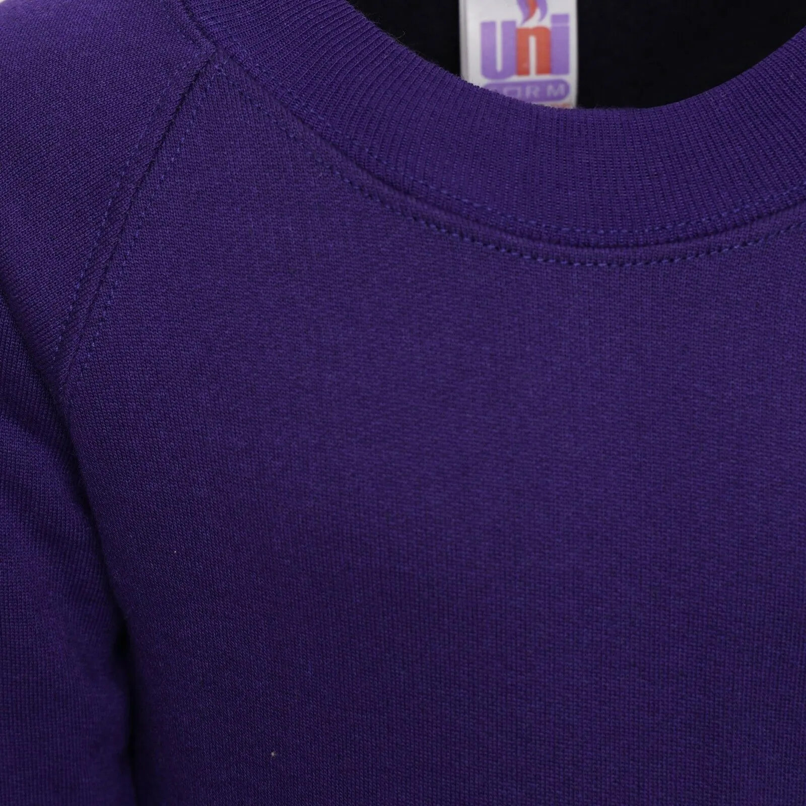 Kids Children Unisex School Uniform Plain Purple Fleece Sweat Shirt