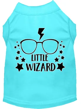 Little Wizard Screen Print Dog Shirt Aqua Xl