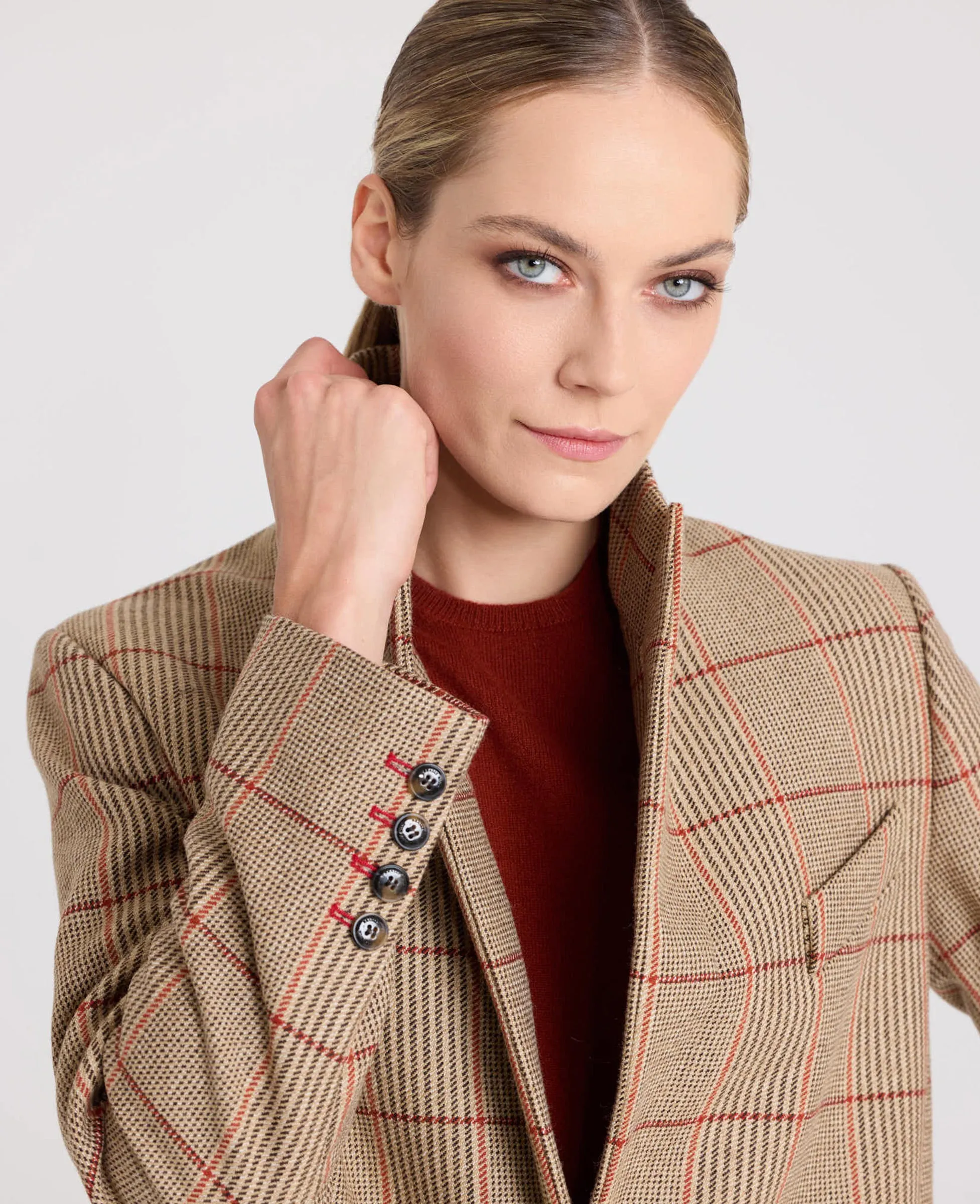 Louise Wool Check Blazer