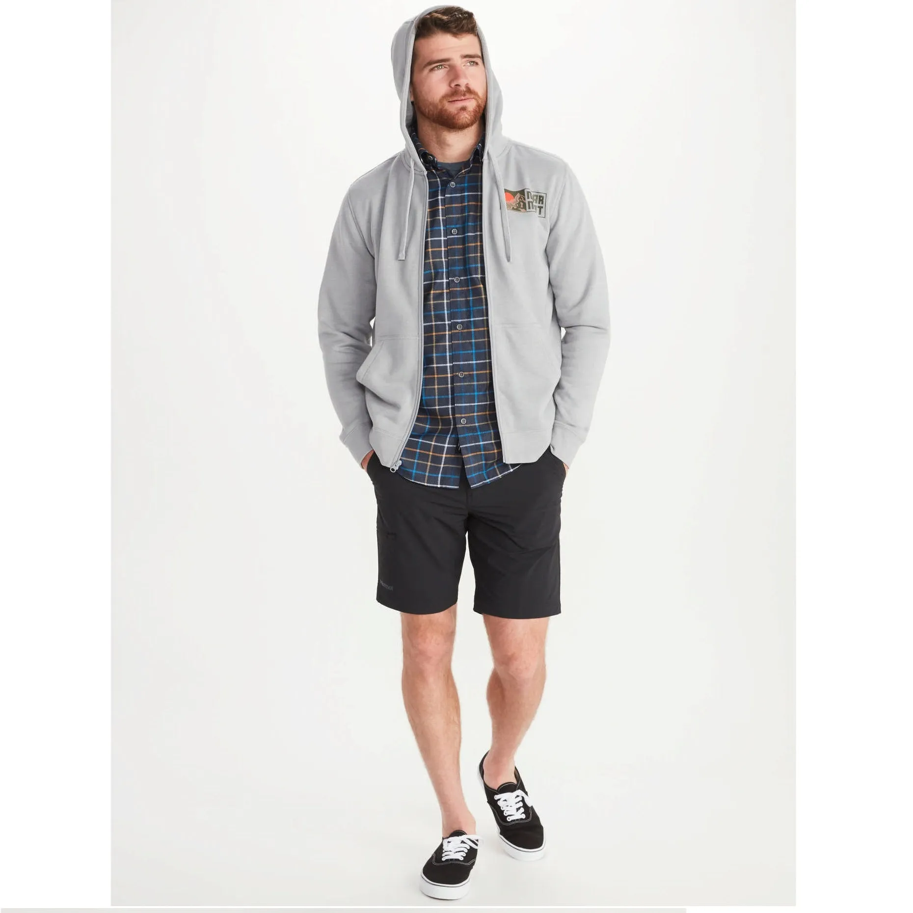 MARMOT FULL ZIP HOODY Felpa uomo con cappuccio colore Grigio