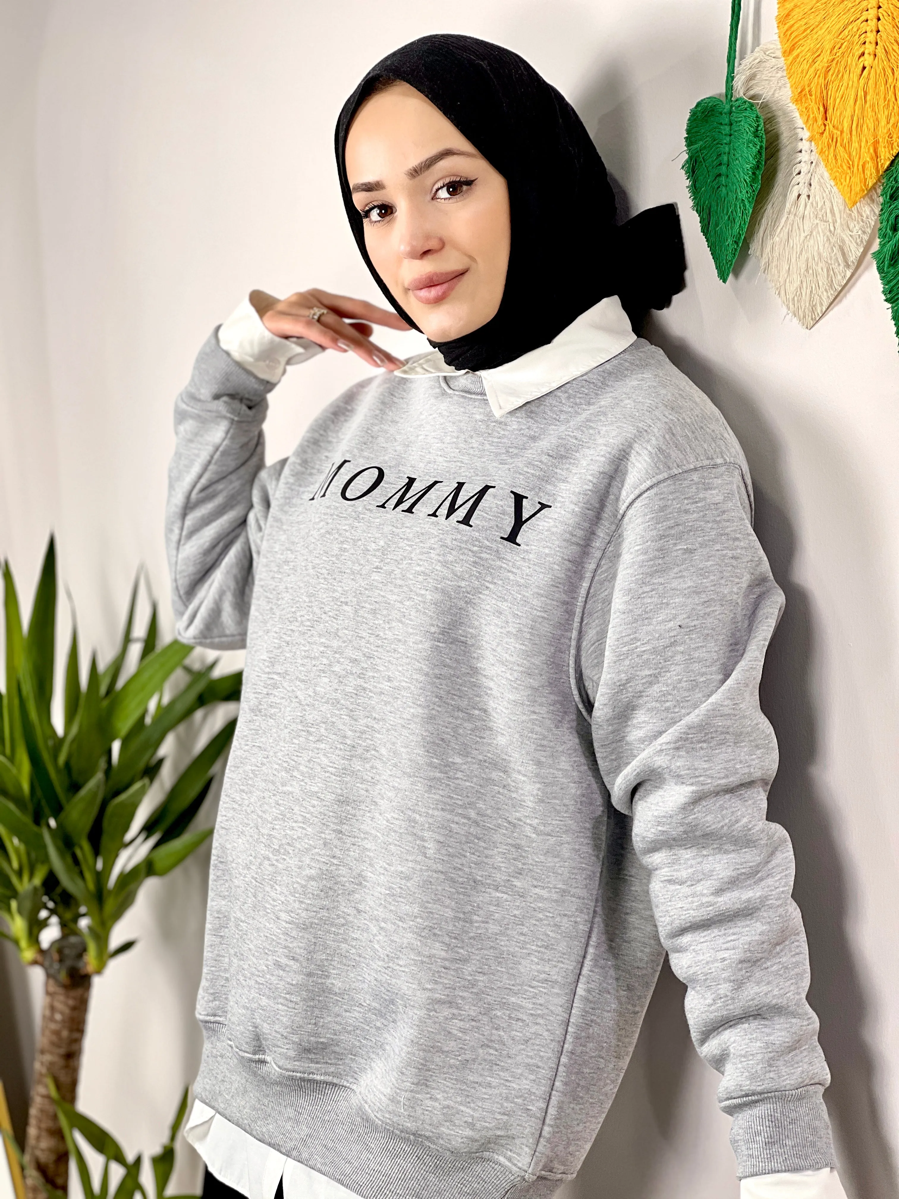 Maternity Sweatshirt Oversized Soft Mink (GREY)