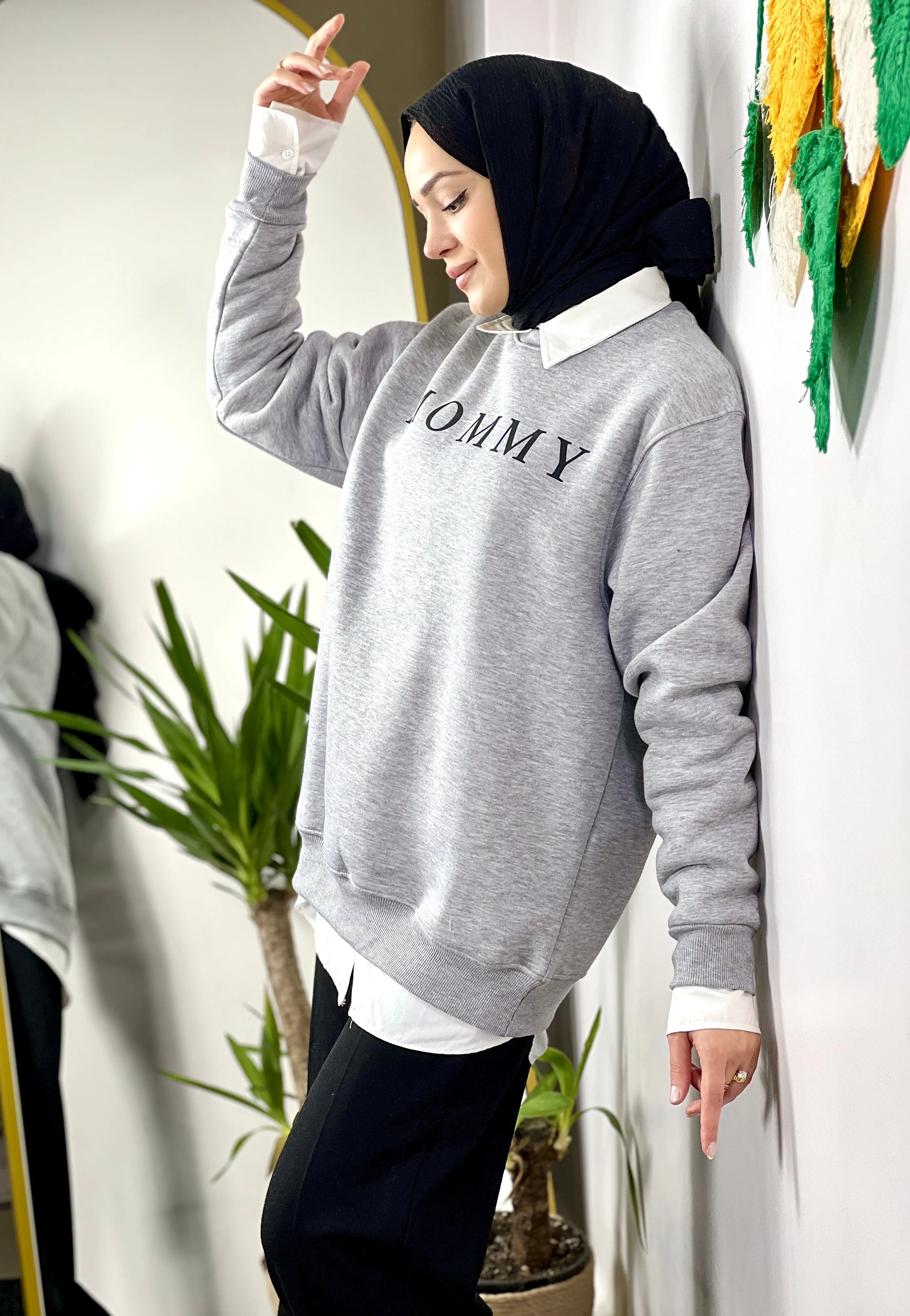 Maternity Sweatshirt Oversized Soft Mink (GREY)