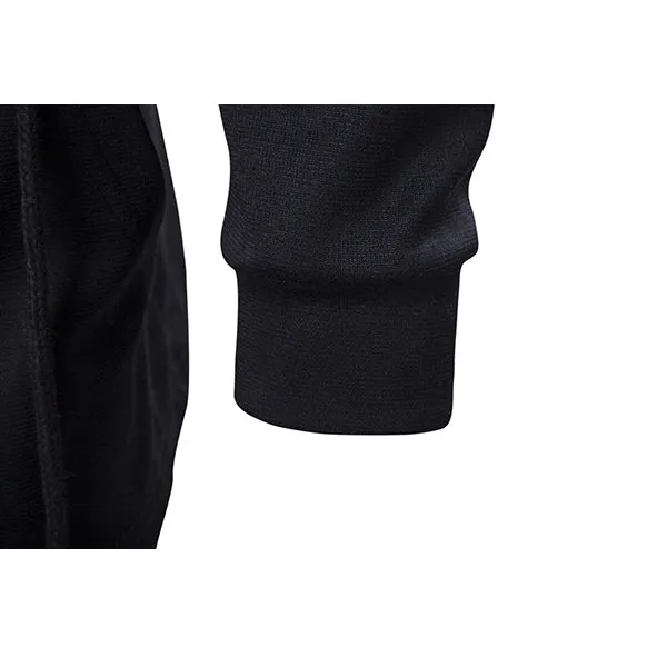 Mens Black Fashion Casual Mid Long Cloakman Cloak Hooded Jacket