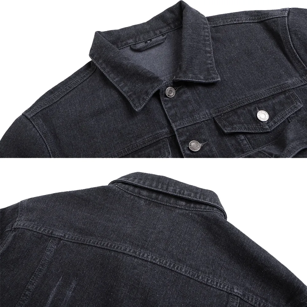 Mens Vintage Cartoon Prints Weird Boys Club Denim Jacket