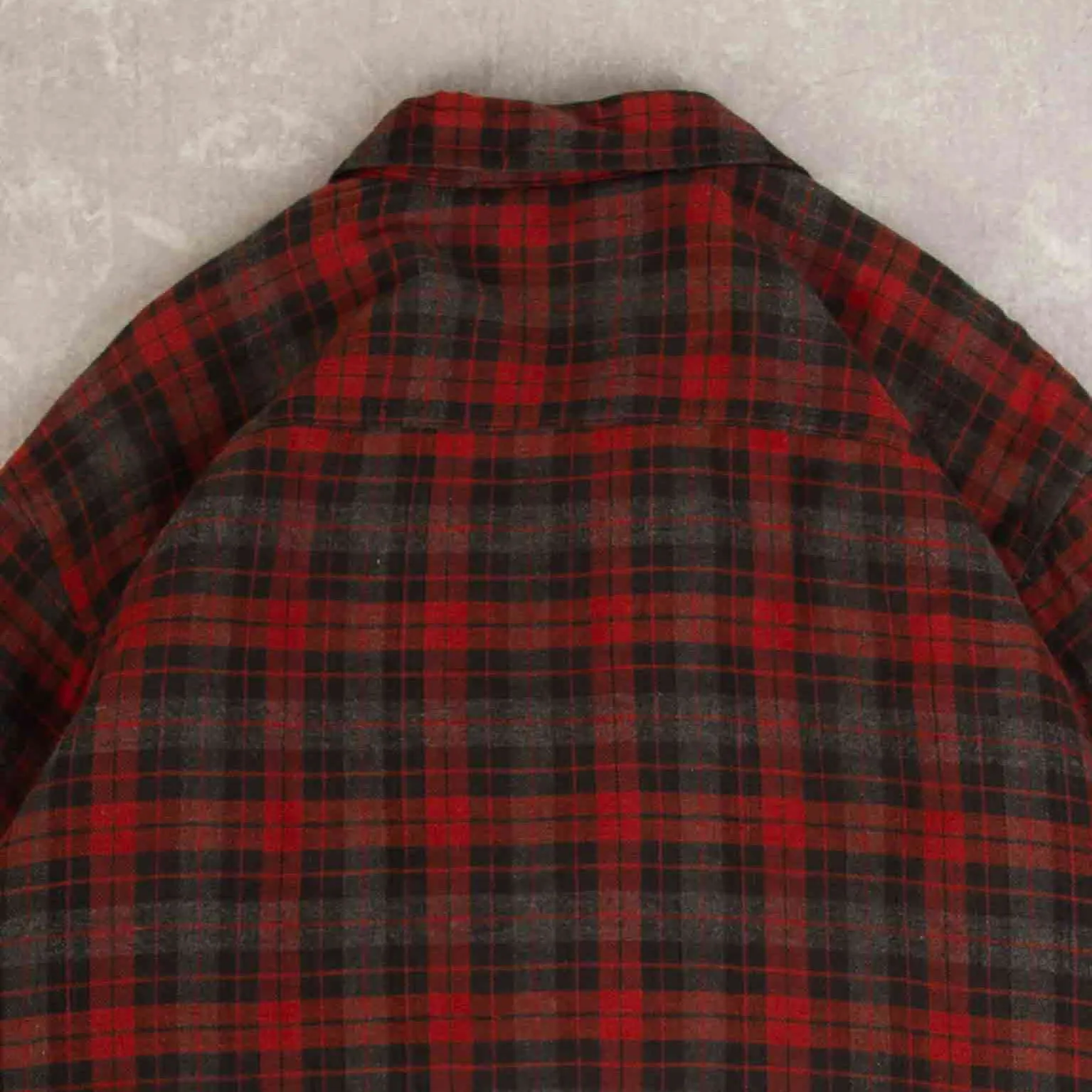 MEN'S VINTAGE CHECKED PADDED  SHIRT JACKET - LARGE