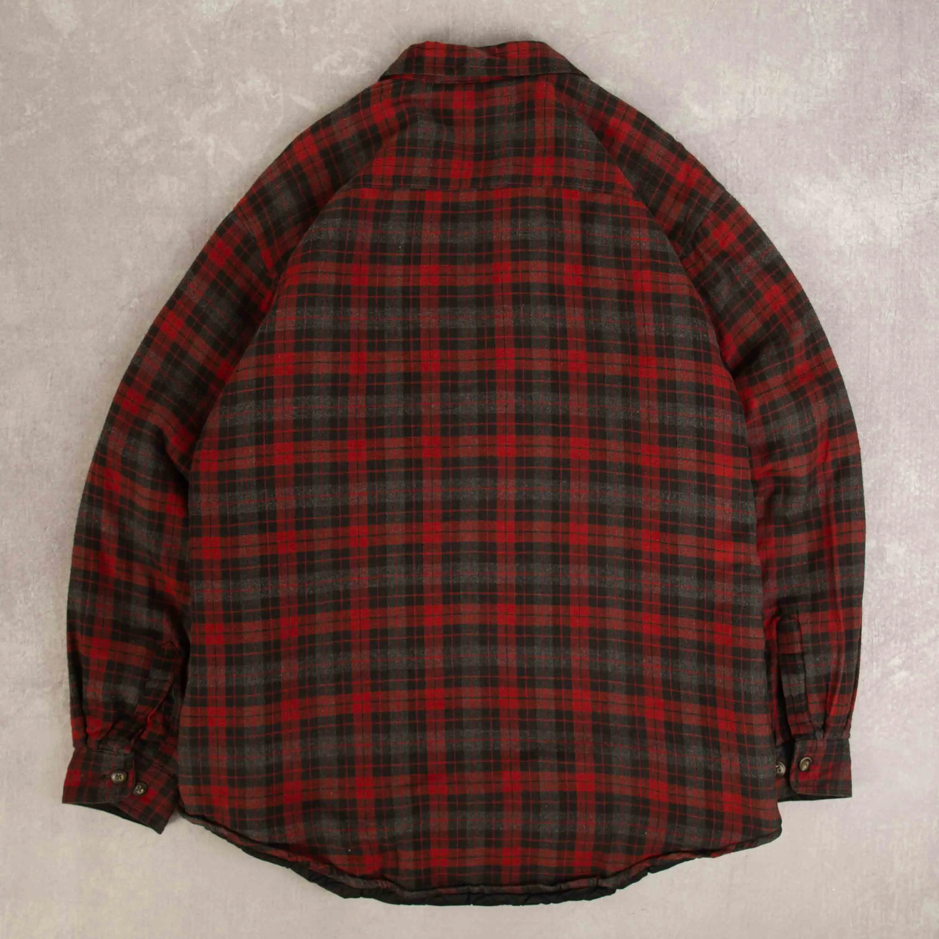 MEN'S VINTAGE CHECKED PADDED  SHIRT JACKET - LARGE
