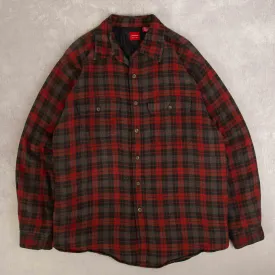 MEN'S VINTAGE CHECKED PADDED  SHIRT JACKET - LARGE