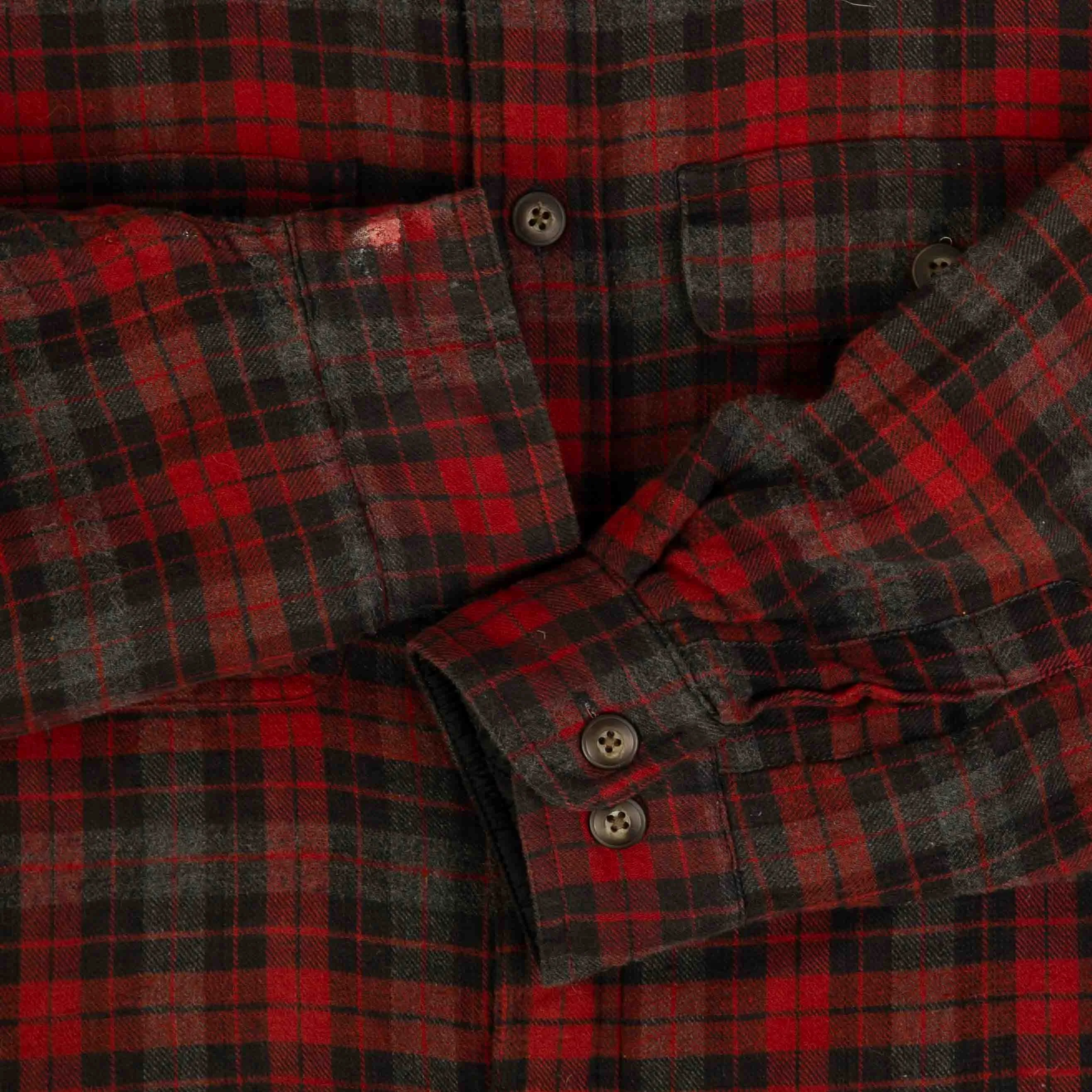 MEN'S VINTAGE CHECKED PADDED  SHIRT JACKET - LARGE